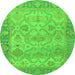 Round Oriental Green Traditional Rug, abs1726grn