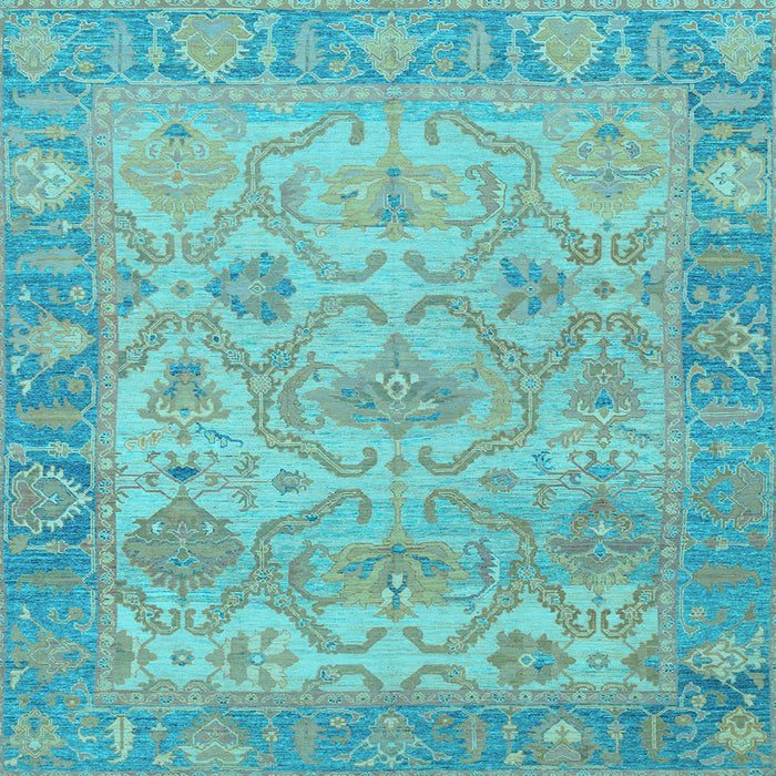 Square Machine Washable Oriental Light Blue Traditional Rug, wshabs1726lblu