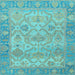 Square Machine Washable Oriental Light Blue Traditional Rug, wshabs1726lblu