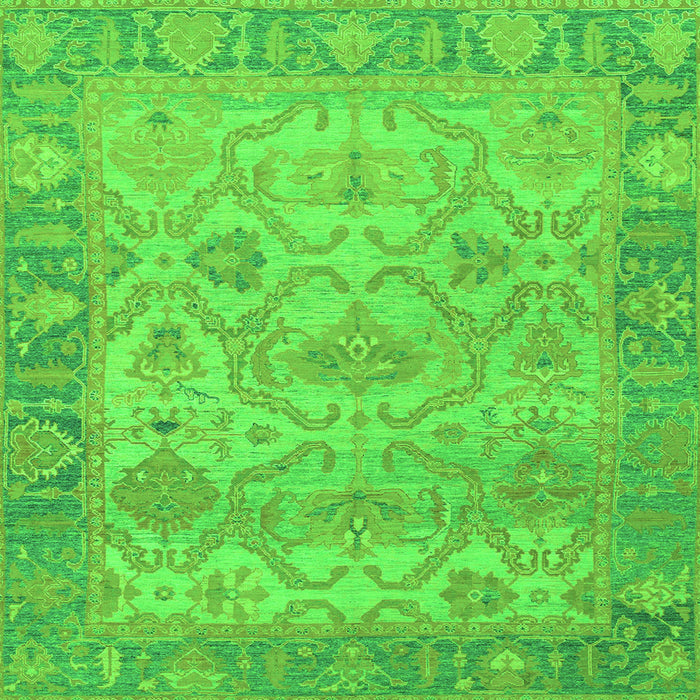 Square Oriental Green Traditional Rug, abs1726grn