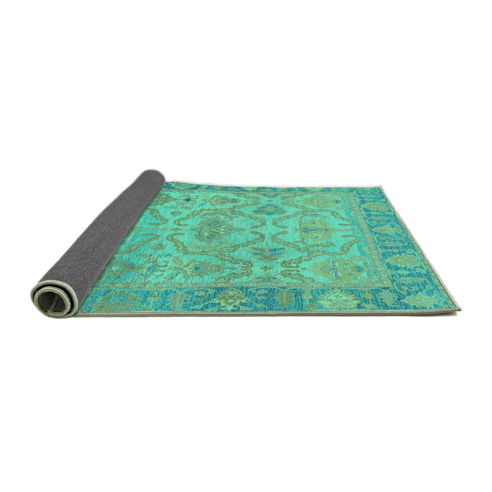 Sideview of Oriental Turquoise Traditional Rug, abs1726turq