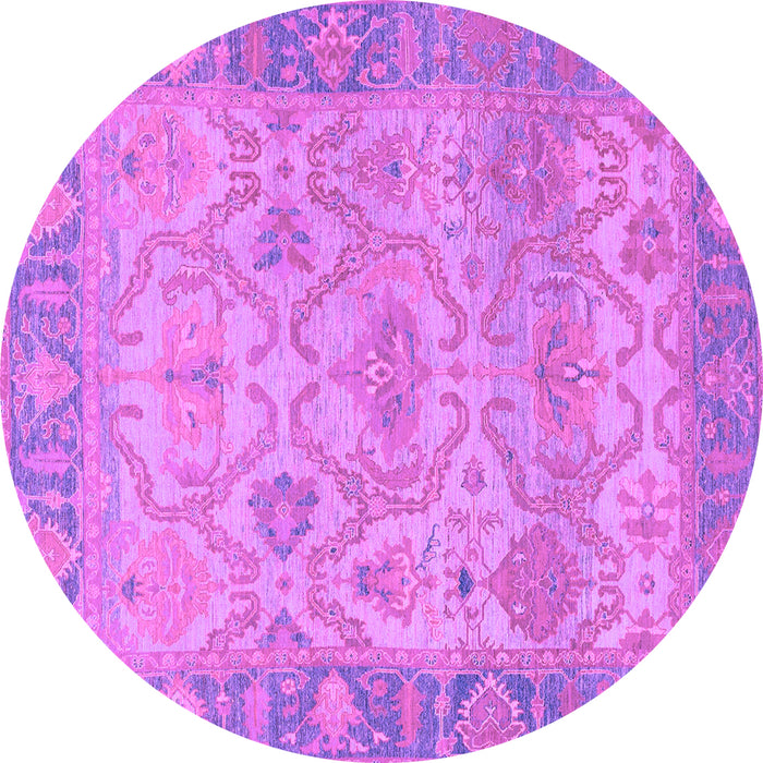 Round Oriental Purple Traditional Rug, abs1726pur