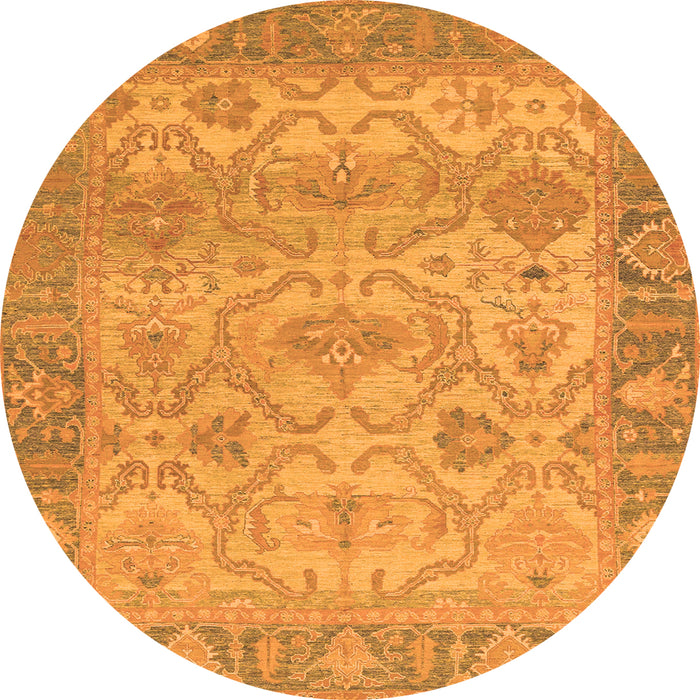 Round Oriental Orange Traditional Rug, abs1726org
