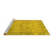 Sideview of Machine Washable Oriental Yellow Traditional Rug, wshabs1726yw