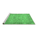 Sideview of Machine Washable Oriental Emerald Green Traditional Area Rugs, wshabs1726emgrn