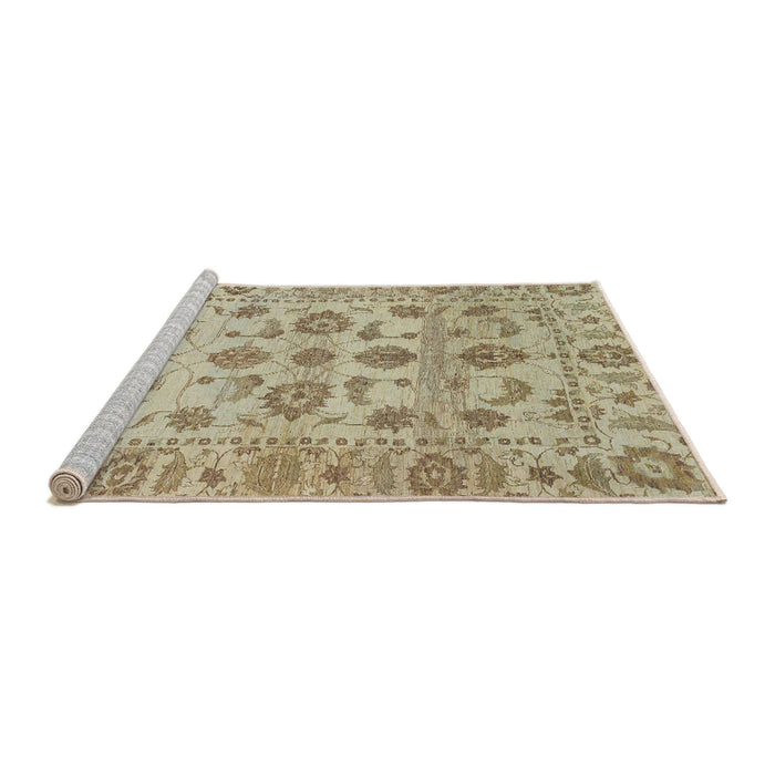Sideview of Machine Washable Abstract Brown Rug, wshabs1727
