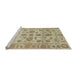 Sideview of Machine Washable Abstract Brown Rug, wshabs1727