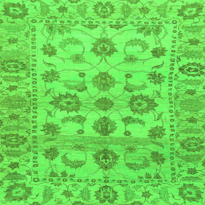Square Machine Washable Oriental Green Traditional Area Rugs, wshabs1727grn