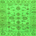 Square Machine Washable Oriental Green Traditional Area Rugs, wshabs1727grn