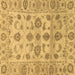 Square Machine Washable Oriental Brown Traditional Rug, wshabs1727brn