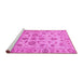 Sideview of Machine Washable Oriental Pink Traditional Rug, wshabs1727pnk