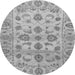 Round Oriental Gray Traditional Rug, abs1727gry