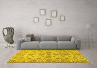 Machine Washable Oriental Yellow Traditional Rug, wshabs1727yw