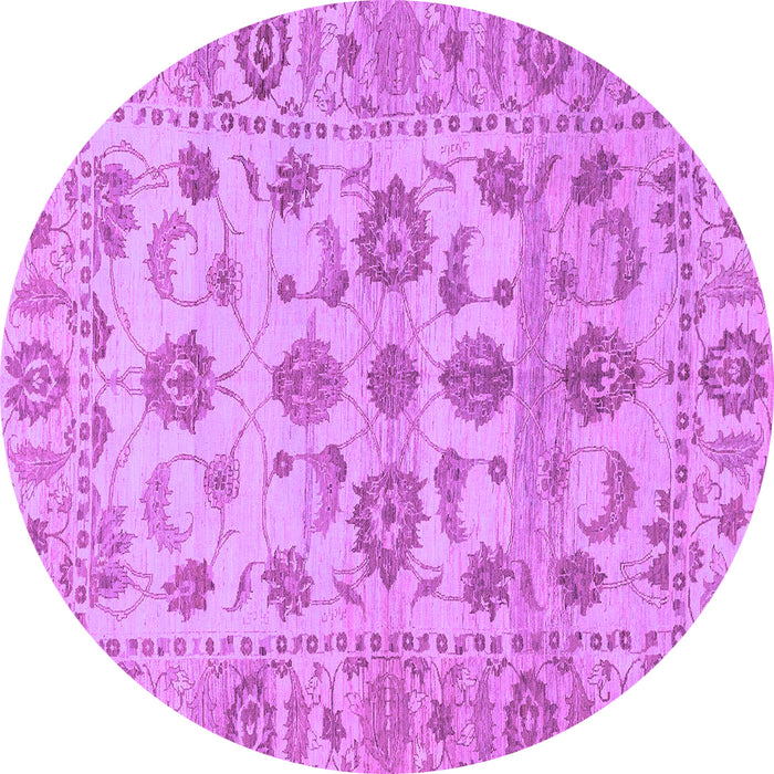 Round Oriental Purple Traditional Rug, abs1727pur