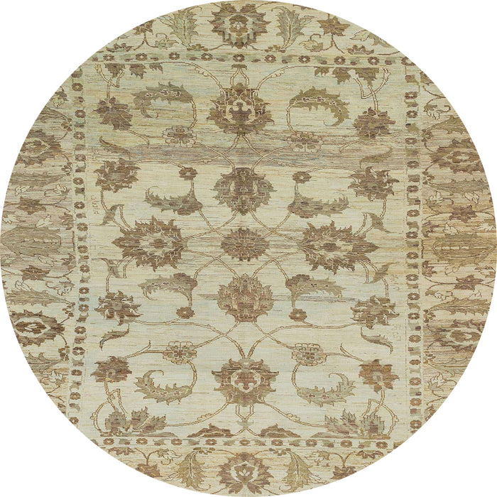 Round Abstract Brown Oriental Rug, abs1727