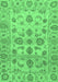 Machine Washable Oriental Emerald Green Traditional Area Rugs, wshabs1727emgrn