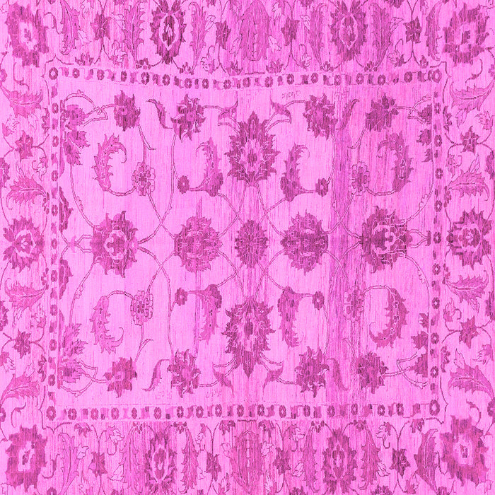 Square Machine Washable Oriental Pink Traditional Rug, wshabs1727pnk
