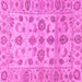 Square Machine Washable Oriental Pink Traditional Rug, wshabs1727pnk