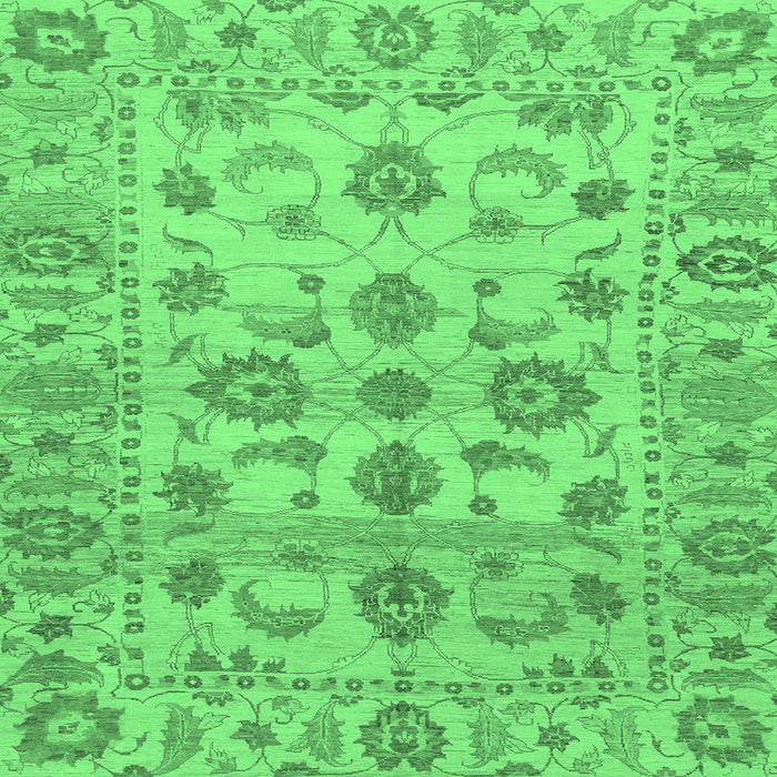 Square Oriental Emerald Green Traditional Rug, abs1727emgrn