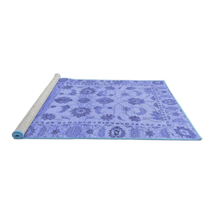 Sideview of Machine Washable Oriental Blue Traditional Rug, wshabs1727blu