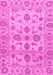 Machine Washable Oriental Pink Traditional Rug, wshabs1727pnk