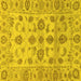 Square Oriental Yellow Traditional Rug, abs1727yw