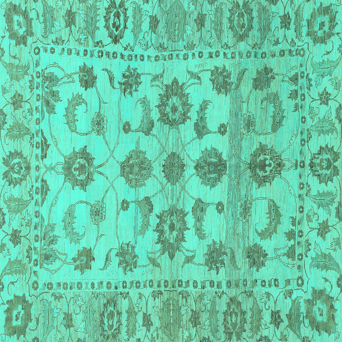 Square Oriental Turquoise Traditional Rug, abs1727turq
