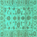 Square Oriental Turquoise Traditional Rug, abs1727turq