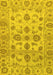 Machine Washable Oriental Yellow Traditional Rug, wshabs1727yw