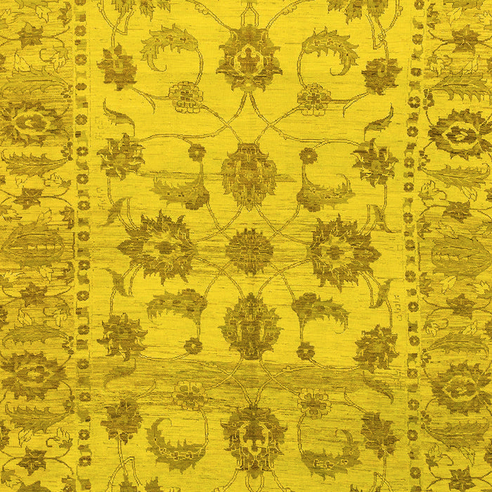 Machine Washable Oriental Yellow Traditional Rug, wshabs1727yw