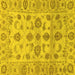 Square Machine Washable Oriental Yellow Traditional Rug, wshabs1727yw