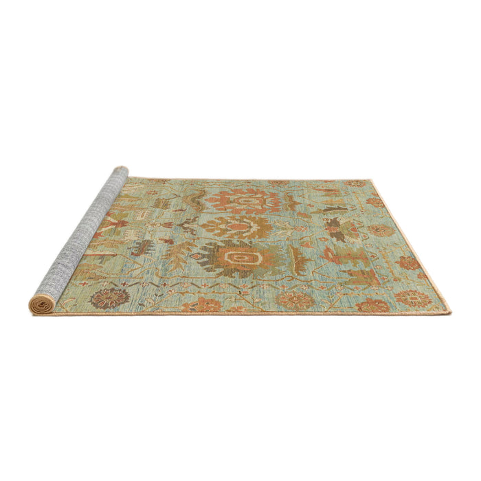 Sideview of Machine Washable Abstract Bronze Brown Rug, wshabs1728