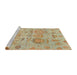 Sideview of Machine Washable Abstract Bronze Brown Rug, wshabs1728