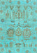 Machine Washable Oriental Light Blue Traditional Rug, wshabs1728lblu