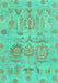 Machine Washable Oriental Turquoise Traditional Area Rugs, wshabs1728turq