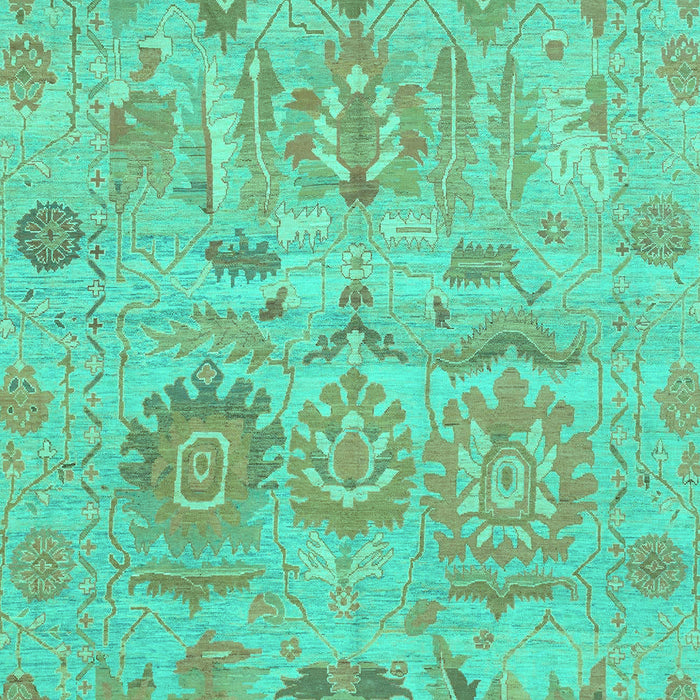 Machine Washable Oriental Turquoise Traditional Area Rugs, wshabs1728turq