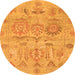 Round Oriental Orange Traditional Rug, abs1728org