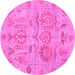 Round Oriental Pink Traditional Rug, abs1728pnk