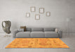 Machine Washable Oriental Orange Traditional Area Rugs in a Living Room, wshabs1728org