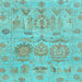 Square Machine Washable Oriental Light Blue Traditional Rug, wshabs1728lblu