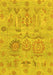Machine Washable Oriental Yellow Traditional Rug, wshabs1728yw