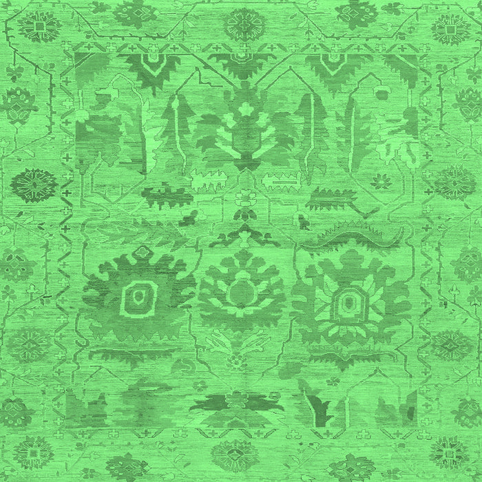 Square Machine Washable Oriental Emerald Green Traditional Area Rugs, wshabs1728emgrn