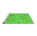 Sideview of Machine Washable Oriental Green Traditional Area Rugs, wshabs1728grn