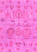 Machine Washable Oriental Pink Traditional Rug, wshabs1728pnk