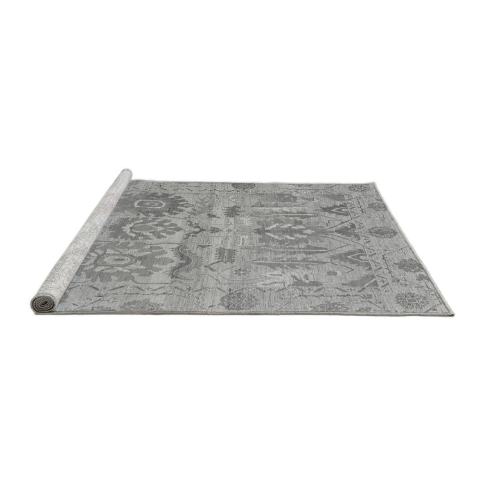 Sideview of Machine Washable Oriental Gray Traditional Rug, wshabs1728gry