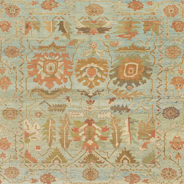 Square Abstract Bronze Brown Oriental Rug, abs1728