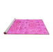 Sideview of Machine Washable Oriental Pink Traditional Rug, wshabs1728pnk