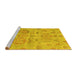 Sideview of Machine Washable Oriental Yellow Traditional Rug, wshabs1728yw
