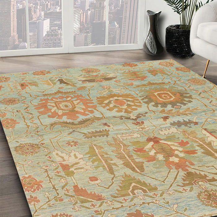 Machine Washable Abstract Bronze Brown Rug in a Family Room, wshabs1728