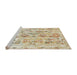 Sideview of Machine Washable Abstract Metallic Gold Rug, wshabs1729